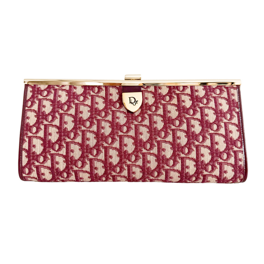 Trotter Oblique Burgundy Clutch Bag