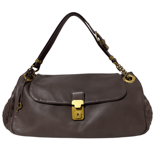 BOTTEGA VENETA Archive Brown Leather Intrecciato Shoulder Bag, in , Sold by HIVE PRELOVED - Shoulder Bags, ,