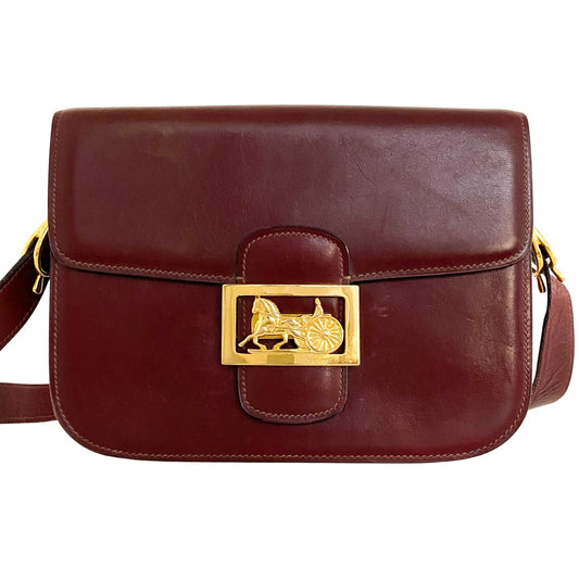 CELINE Horse Carriage Shoulder Bag, Leather (unspecified) in Red, Sold by HIVE PRELOVED - Shoulder Bags, ,