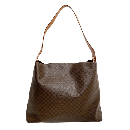 CELINE Macadam Triomphe Brown Leather Hobo Shoulder Bag, in , Sold by HIVE PRELOVED - Shoulder Bags, ,