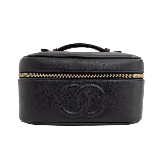 CHANEL Caviar CC Vanity Cosmetic Case Black, in , Sold by HIVE PRELOVED - Handle Bags, ,