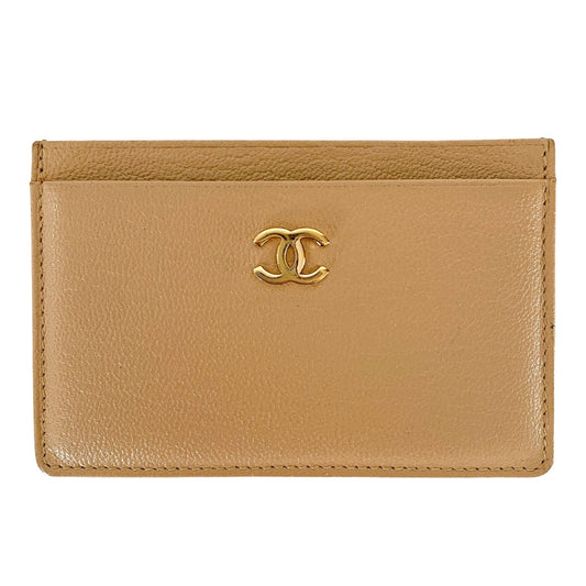 CHANEL CC Logo Beige Leather Card Holder Case, in , Sold by HIVE PRELOVED - Card Holder, ,