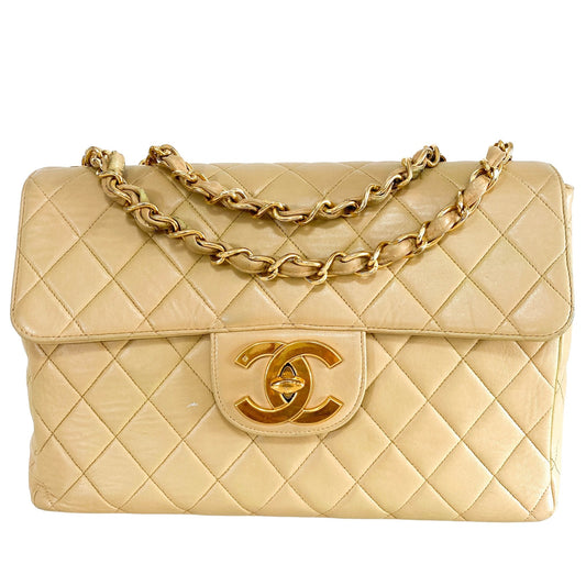 CHANEL Classic Flap Large CC Turnlock Lamb Skin Shoulder Bag, in , Sold by HIVE PRELOVED - Shoulder Bags, ,