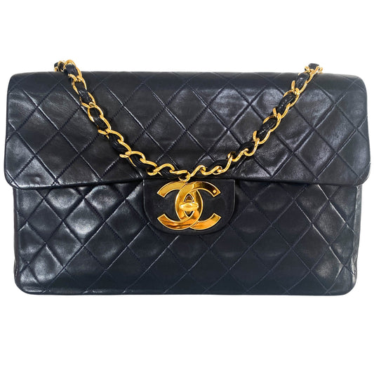 CHANEL Lambskin Quilted Maxi Classic Single Flap Black, in , Sold by HIVE PRELOVED - Shoulder Bags, ,