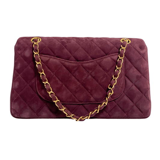 CHANEL TImeless Classic Double Flap Burgundy Suede Chain Shoulder Bag, in , Sold by HIVE PRELOVED - Crossbody bags, Shoulder Bags,