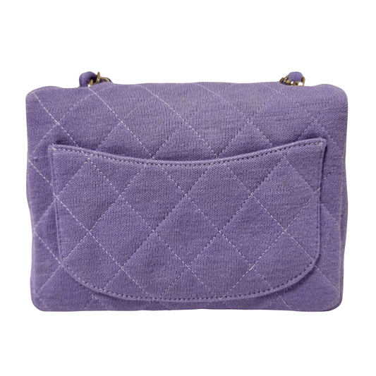 CHANEL TImeless Classic Mini Single Flap Puple Cotton Shoulder Bag, in , Sold by HIVE PRELOVED - Crossbody bags, Shoulder Bags,