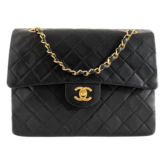 CHANEL Vintage Classic Double Flap Bag CC Turnlock, Lambskin Leather in Black, Sold by HIVE PRELOVED - Shoulder Bags, ,