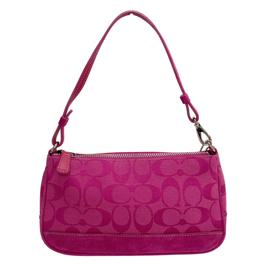 COACH Y2K Pink Mini Shoulder Bag In Signature Canvas / Suede, in , Sold by HIVE PRELOVED - Mini bags, Shoulder Bags,