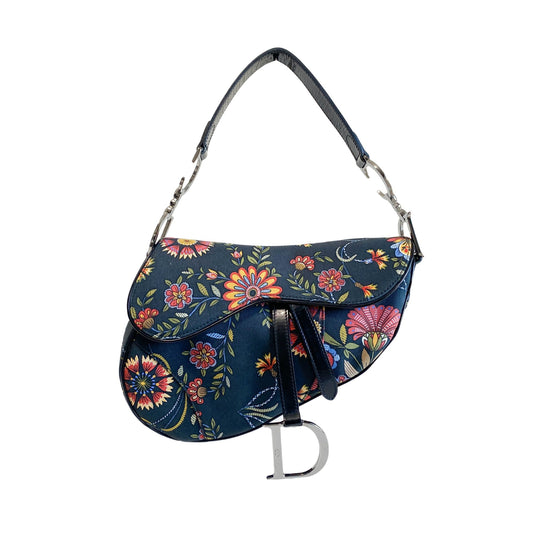 DIOR Flower Print Cotton Canvas Saddle Shoulder Bag, in , Sold by HIVE PRELOVED - Shoulder Bags, ,