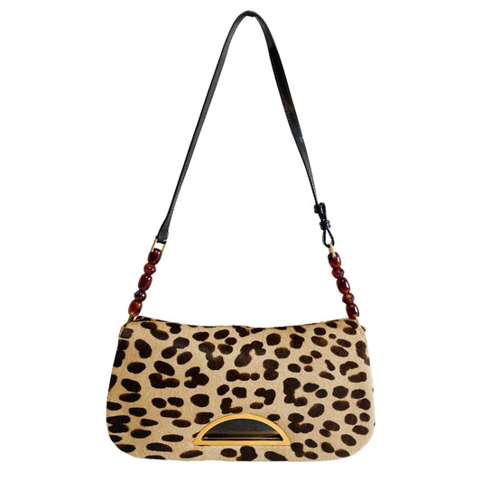 DIOR Malice Pearl Leopard Brown Leather Shoulder Bag, in , Sold by HIVE PRELOVED - Shoulder Bags, ,