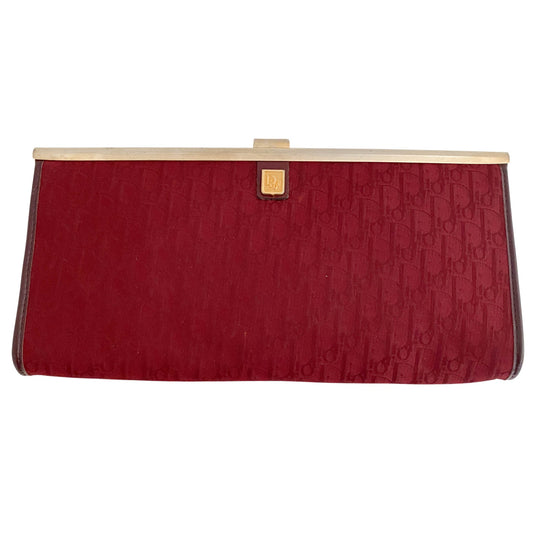 DIOR Trotter Clutch, Cotton Canvas in Red, Sold by HIVE PRELOVED - Clutch bags, ,