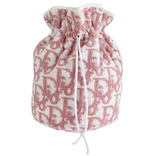 DIOR Trotter Drawstring Pouch Bag Pile Pink Rose, in , Sold by HIVE PRELOVED - Bucket bags, ,