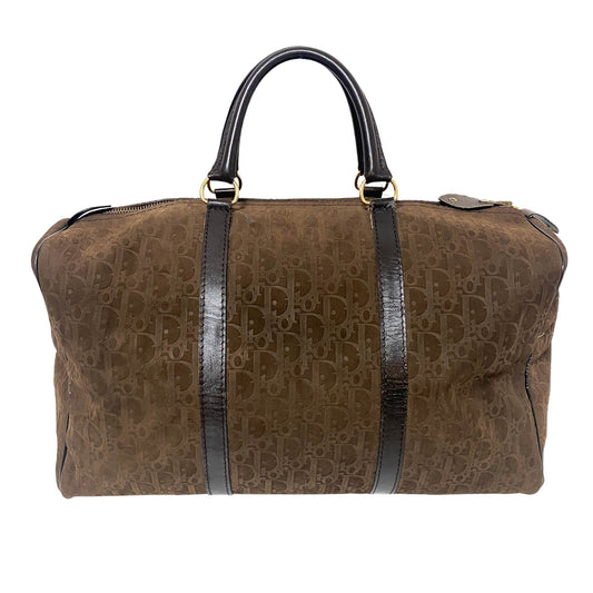 DIOR Trotter Oblique Brown Suede Boston Bag, in , Sold by HIVE PRELOVED - Travel bags, ,