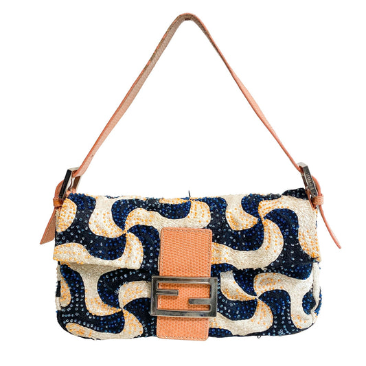 FENDI Baguette Beads White Orange Blue Shoulder Bag, in , Sold by HIVE PRELOVED - Shoulder Bags, ,