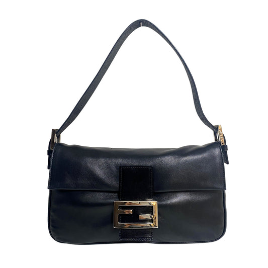 FENDI Baguette Black Leather Shoulder Bag, in , Sold by HIVE PRELOVED - Shoulder Bags, ,