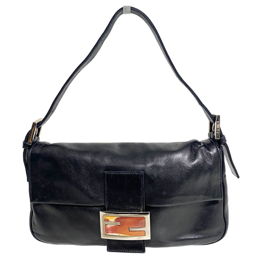 FENDI Baguette Black Leather Shoulder Bag / Marble Hardware, in , Sold by HIVE PRELOVED - Shoulder Bags, ,