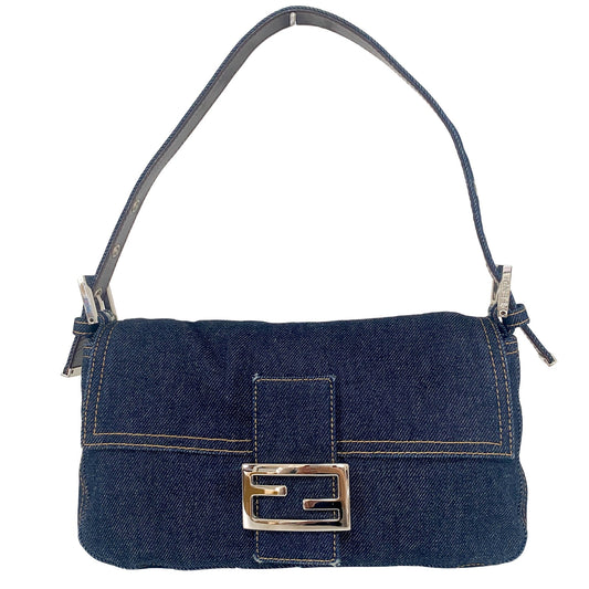 FENDI Baguette Blue Denim Shoulder Bag, in , Sold by HIVE PRELOVED - Shoulder Bags, ,