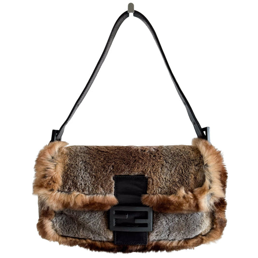 FENDI Baguette Brown Fur Shouder Bag, in , Sold by HIVE PRELOVED - Shoulder Bags, ,