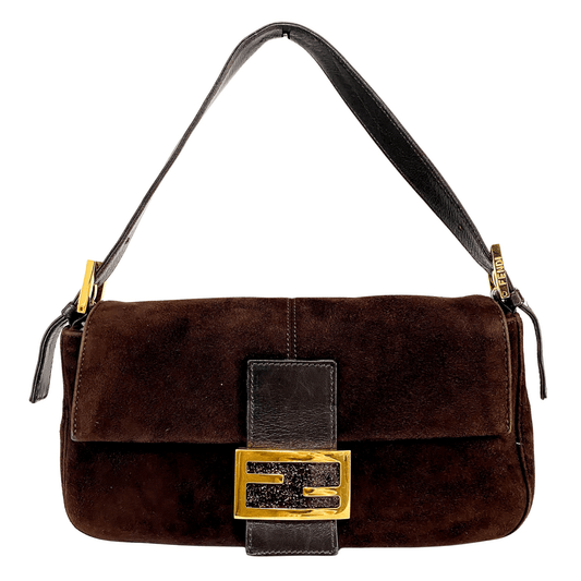 FENDI Baguette Brown Suede Shoulder Bag, in , Sold by HIVE PRELOVED - Shoulder Bags, ,