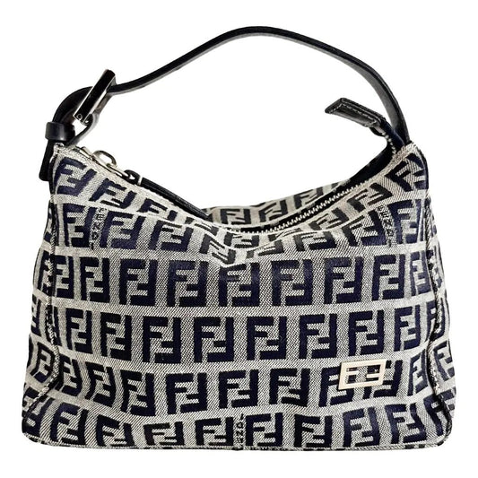 FENDI Baguette Cloth Handbag, Navy in Cotton Canvas, Sold by HIVE PRELOVED - , ,