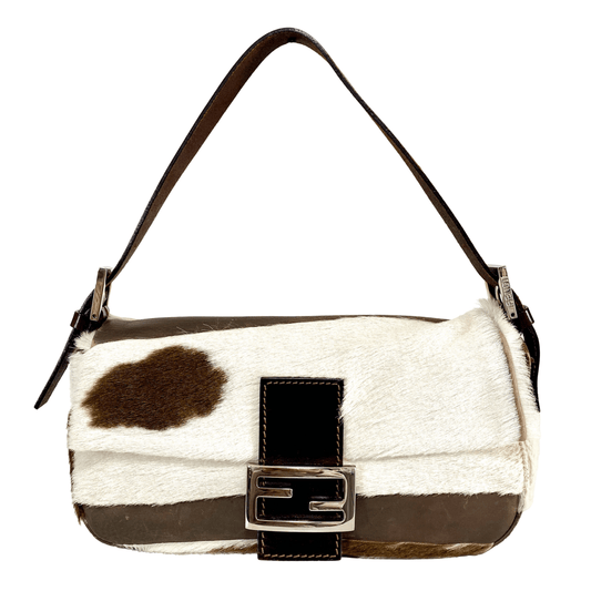 FENDI Baguette Cow Print Pony Hair Shoulder Bag, in , Sold by HIVE PRELOVED - Shoulder Bags, ,