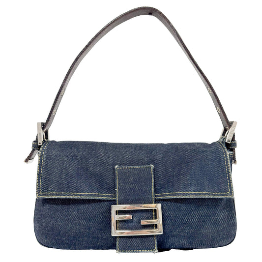 FENDI Baguette Denim Shoulder Bag, in , Sold by HIVE PRELOVED - Shoulder Bags, ,