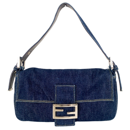 FENDI Baguette Denim Shoulder Bag, in , Sold by HIVE PRELOVED - Shoulder Bags, ,