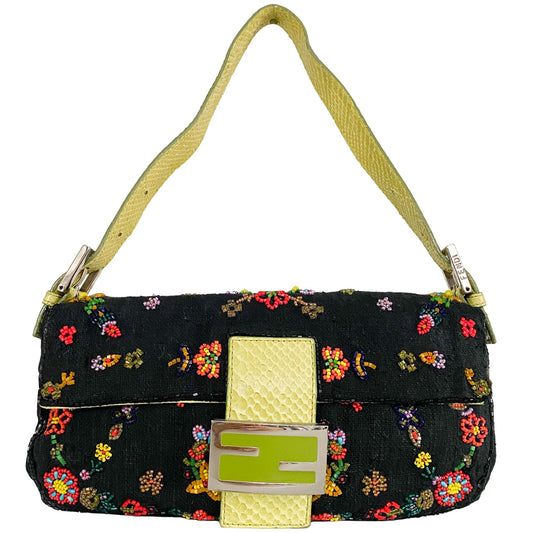 FENDI Baguette Floral Beaded Shoulder Bag, in , Sold by HIVE PRELOVED - Shoulder Bags, ,