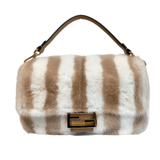 FENDI Baguette Fur Beige White Shoulder Bag, in , Sold by HIVE PRELOVED - Handle Bags, ,