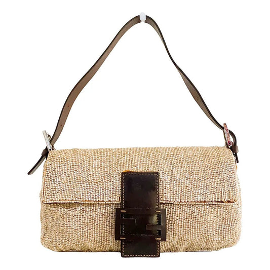 FENDI Baguette Glitter Handbag, Gold in Beads, Sold by HIVE PRELOVED - , ,