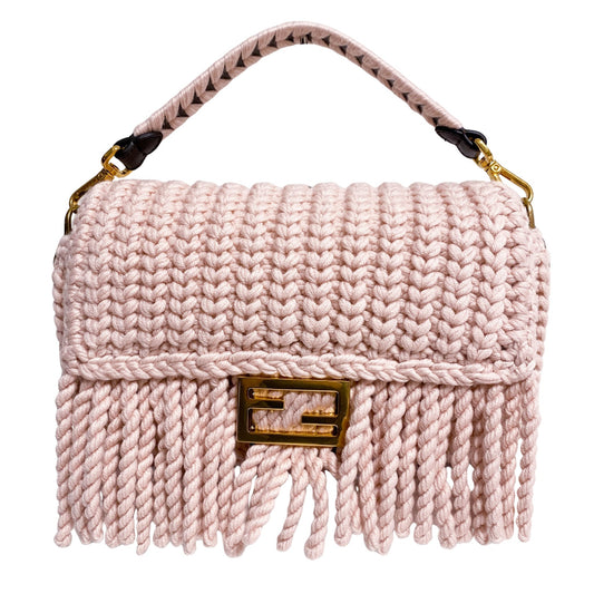 FENDI Baguette Knit Pink Shoulder Bag, in , Sold by HIVE PRELOVED - Handle Bags, Shoulder Bags,