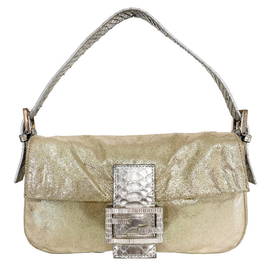 FENDI Baguette Leather Gold Rhinestone Hardware Shoulder Bag, in , Sold by HIVE PRELOVED - Shoulder Bags, ,