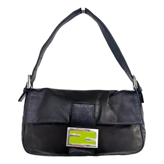 FENDI Baguette Leather Handbag, Black in Leather (unspecified), Sold by HIVE PRELOVED - , ,