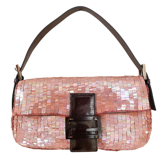 FENDI Baguette Pink Sequin / Beads Shoulder Bag, in , Sold by HIVE PRELOVED - Shoulder Bags, ,