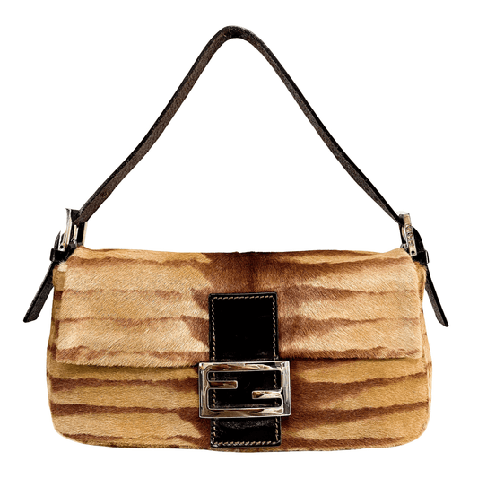 FENDI Baguette Pony Hair Brown Shoulder Bag, in , Sold by HIVE PRELOVED - Shoulder Bags, ,