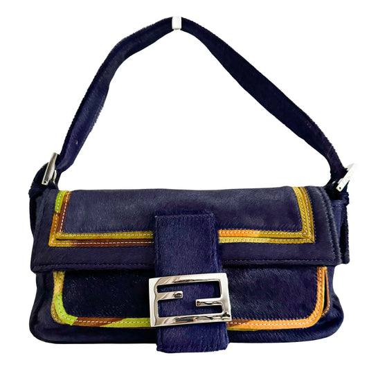 FENDI Baguette Pony Hair Purple Shoulder Bag, in , Sold by HIVE PRELOVED - Shoulder Bags, ,