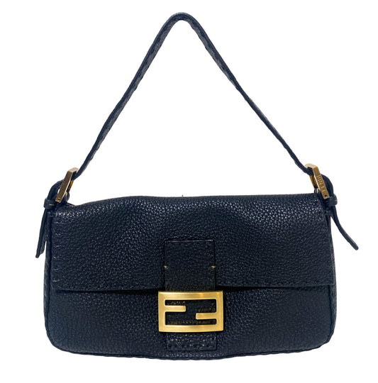 FENDI Baguette Selleria Black Calf Leather Shoulder Bag Gold Hardware, in , Sold by HIVE PRELOVED - Shoulder Bags, ,