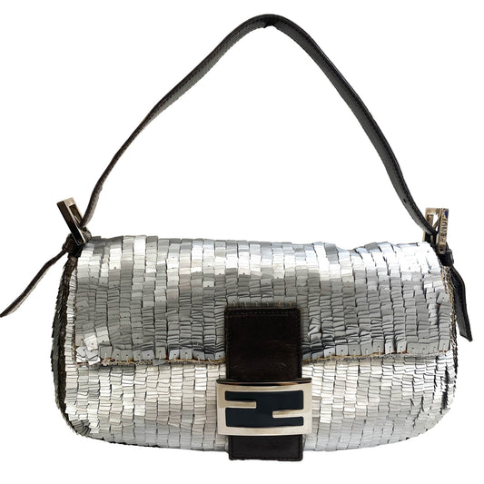 FENDI Baguette Silver Sequin, in , Sold by HIVE PRELOVED - Shoulder Bags, ,