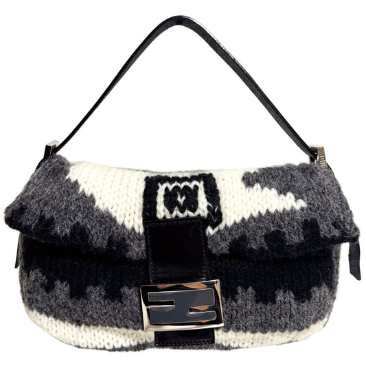 FENDI Baguette Wool Nordic Pattern Shoulder Bag, in , Sold by HIVE PRELOVED - Shoulder Bags, ,