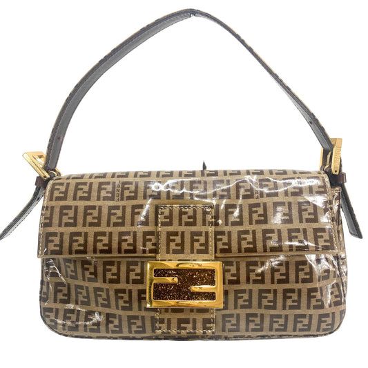 FENDI Baguette Zucchino Beige / Tabacco Brown / Gold Hardware PVC, in , Sold by HIVE PRELOVED - Shoulder Bags, ,