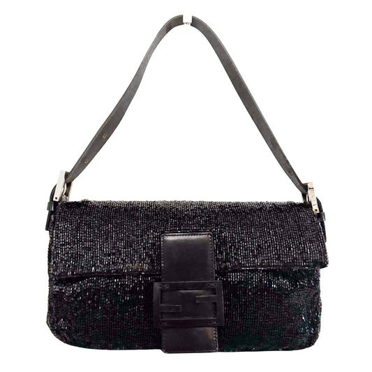 FENDI Baugette Black Beaded, in , Sold by HIVE PRELOVED - Shoulder Bags, ,