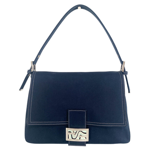 FENDI Cotton Mamma Baguette Navy, in , Sold by HIVE PRELOVED - Shoulder Bags, ,