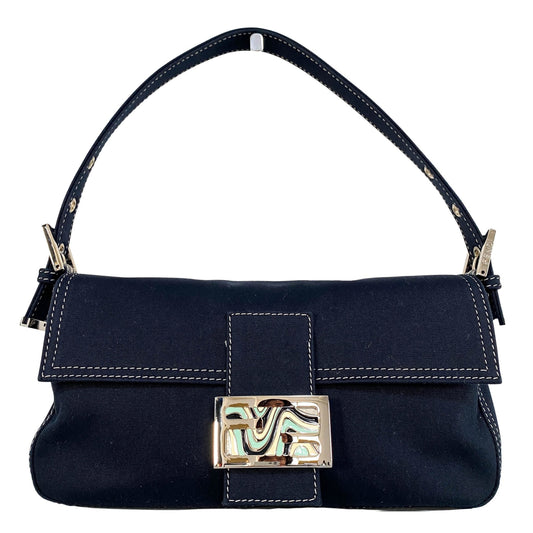 FENDI Cotton Navy Baguette, in , Sold by HIVE PRELOVED - Shoulder Bags, ,