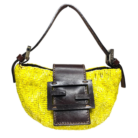 FENDI Croissant Mini Yellow Beaded, in , Sold by HIVE PRELOVED - Handle Bags, Mini bags,