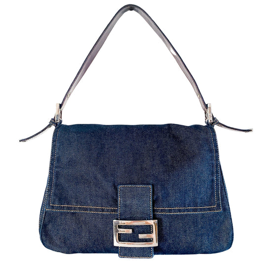 FENDI Denim Mamma Baguette, in , Sold by HIVE PRELOVED - Shoulder Bags, ,