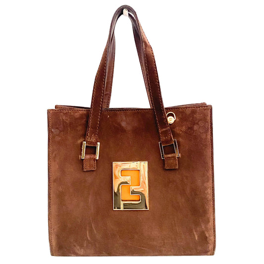 FENDI Iconic FF Logo Suede Tote Bag, in , Sold by HIVE PRELOVED - Handle Bags, ,