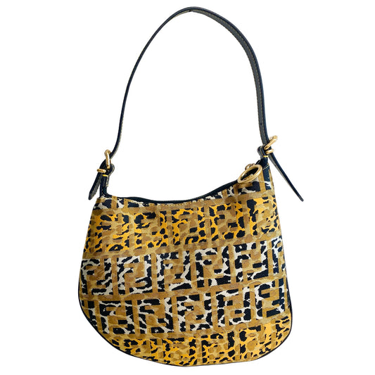 FENDI Leopard Design Canvas Shoulder Bag, in , Sold by HIVE PRELOVED - Shoulder Bags, ,