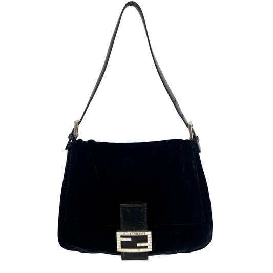 FENDI Mamma Baguette Black Velvet Rhinestone Hardware, in , Sold by HIVE PRELOVED - Shoulder Bags, ,