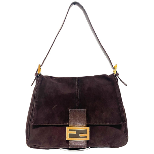 FENDI Mamma Baguette Brown Suede Shoulder Bag, in , Sold by HIVE PRELOVED - Shoulder Bags, ,