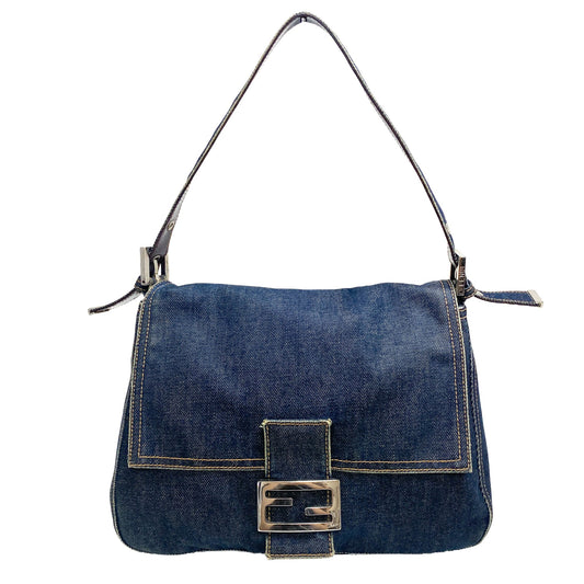 FENDI Mamma Baguette Denim Shoulder Bag, in , Sold by HIVE PRELOVED - Shoulder Bags, ,